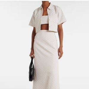 Full Gucci Set (Gabardine bra top. cropped shirt, midi skirt) Never worn